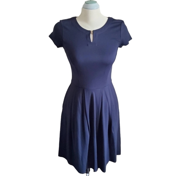 Brooks Brothers Fit & Flare Navy Blue Dress Size 2 - Picture 1 of 9